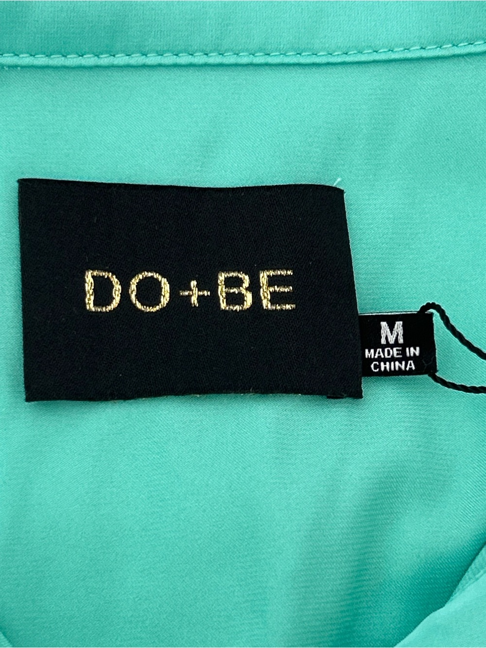 DO+BE‎ Women’s NWT Turquoise Satin Tie-Front Shirt Dress Sz M - Picture 6 of 7